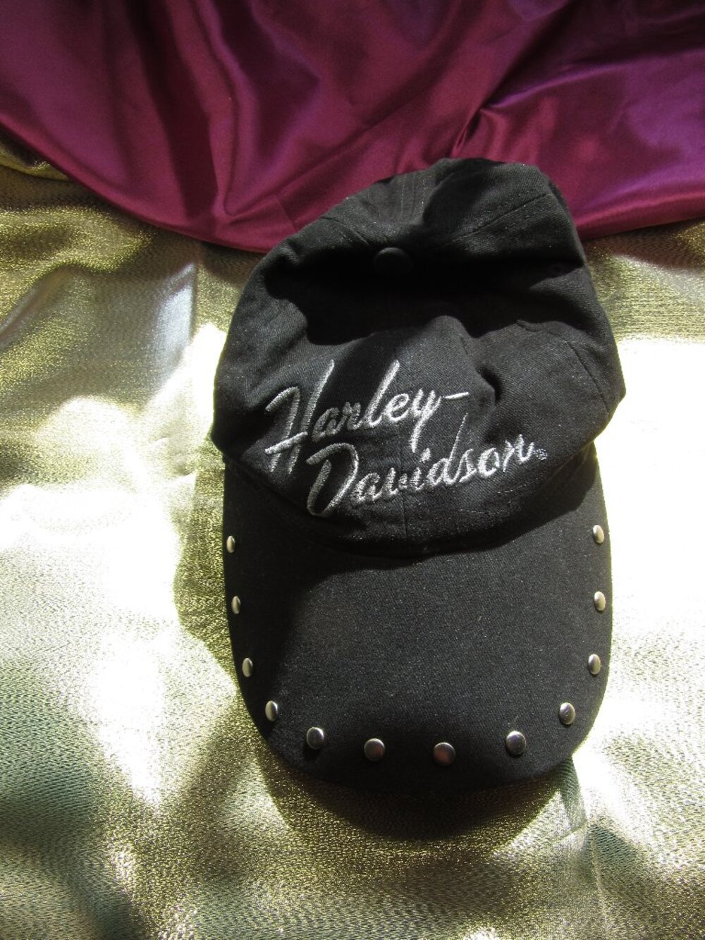 Vintage Harley Davidson Embroidered Cap with studs Black. Like new - Picture 3 of 9